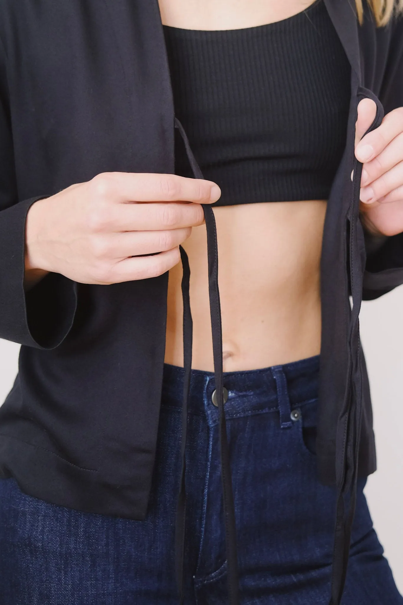 tie blouse - kaluz - black