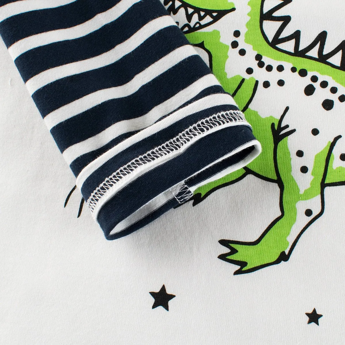 Toddler/Kid Boy's Long Sleeve Green Dino Print Design T-Shirt