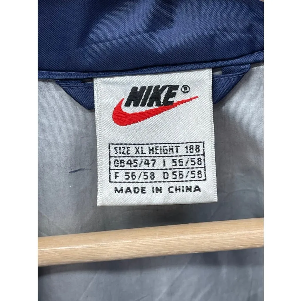 Vintage 1990's Nike Navy Swoosh Lightweight Windbreaker Rain Jacket