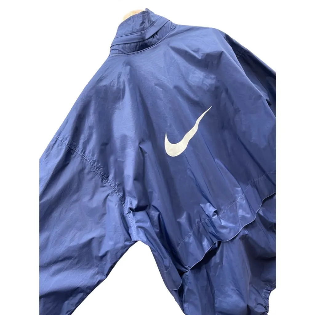 Vintage 1990's Nike Navy Swoosh Lightweight Windbreaker Rain Jacket