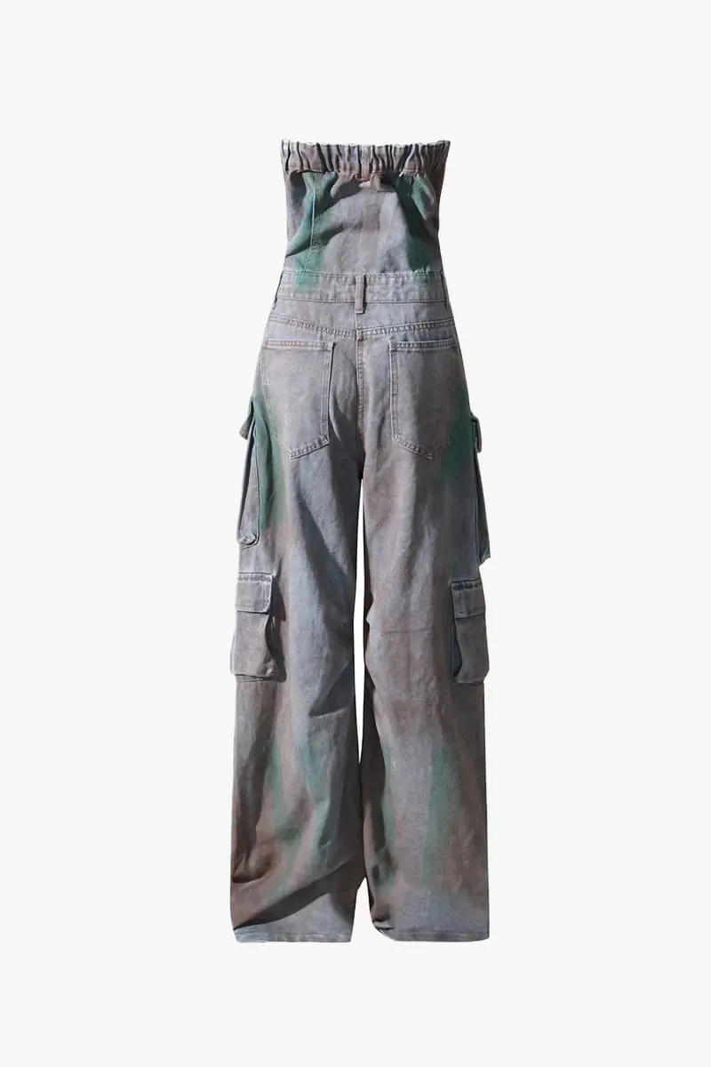 Wide Leg Denim Jumpsuit