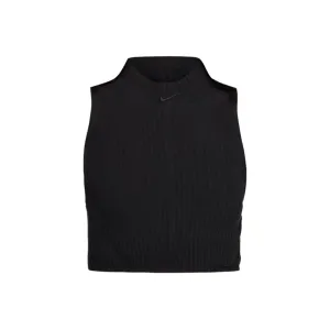 Women's Knit Rib Crop Tank (Black)