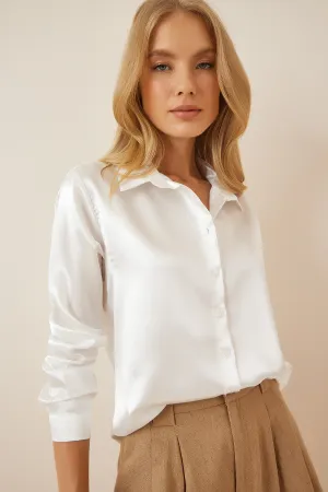 Women's Light Flowy Satin Surface Woman Blouse,Satin Blouse,Gift For Her,Cotton Blouse,Boho Blouse,Satin Long Sleeve Womens Blouse 4