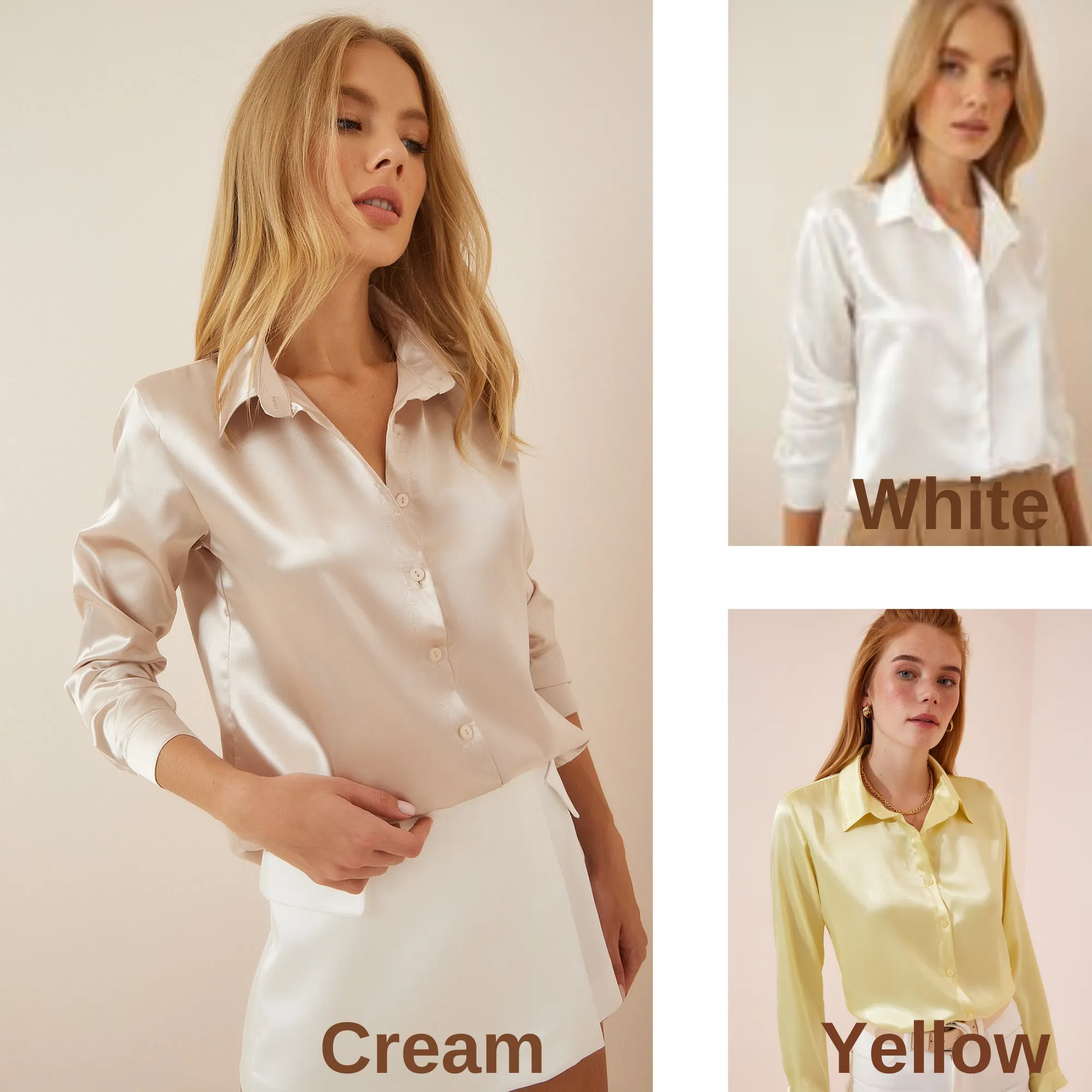Women's Light Flowy Satin Surface Woman Blouse,Satin Blouse,Gift For Her,Cotton Blouse,Boho Blouse,Satin Long Sleeve Womens Blouse 4