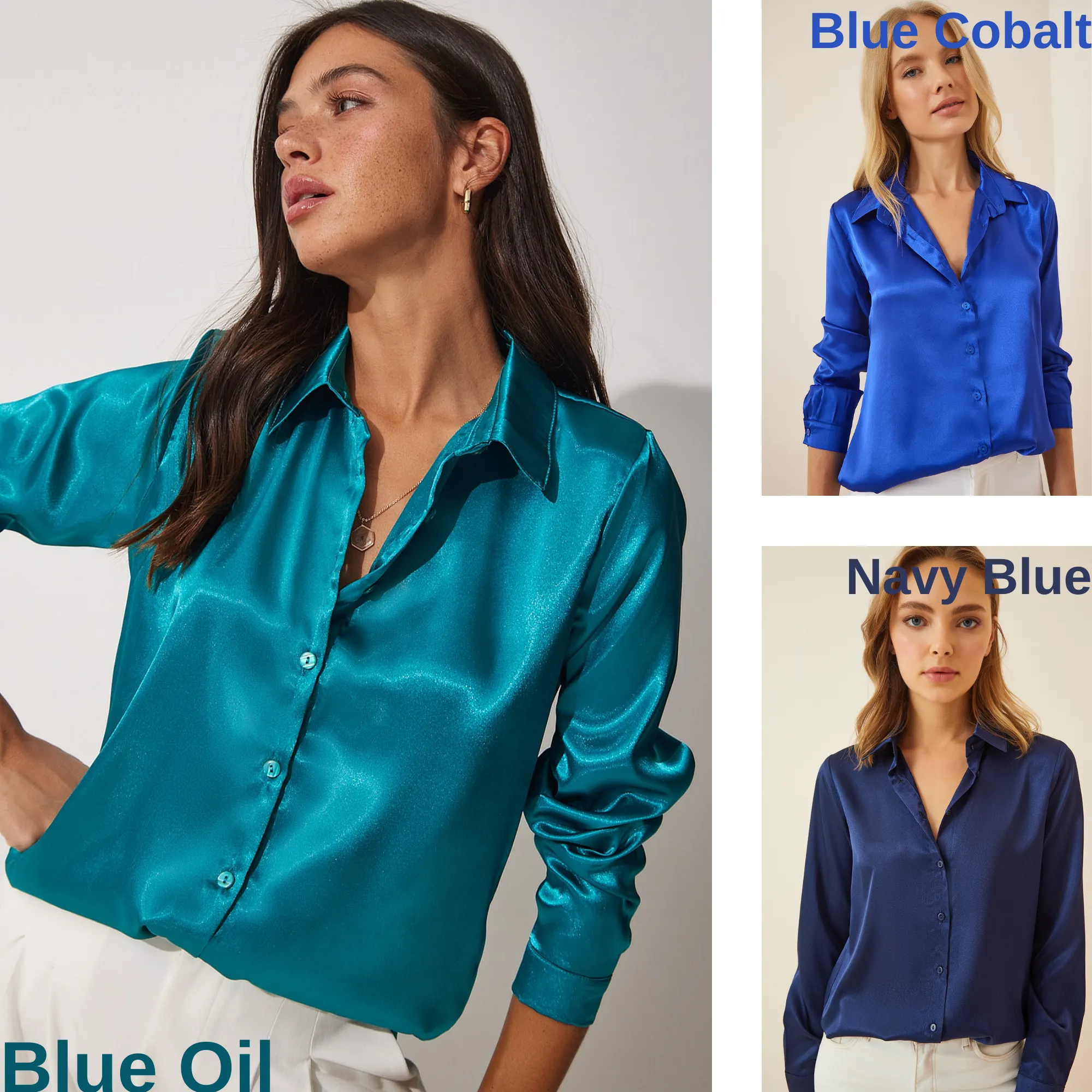 Women's Light Flowy Satin Surface Woman Blouse,Satin Blouse,Gift For Her,Cotton Blouse,Boho Blouse,Satin Long Sleeve Womens Blouse 4