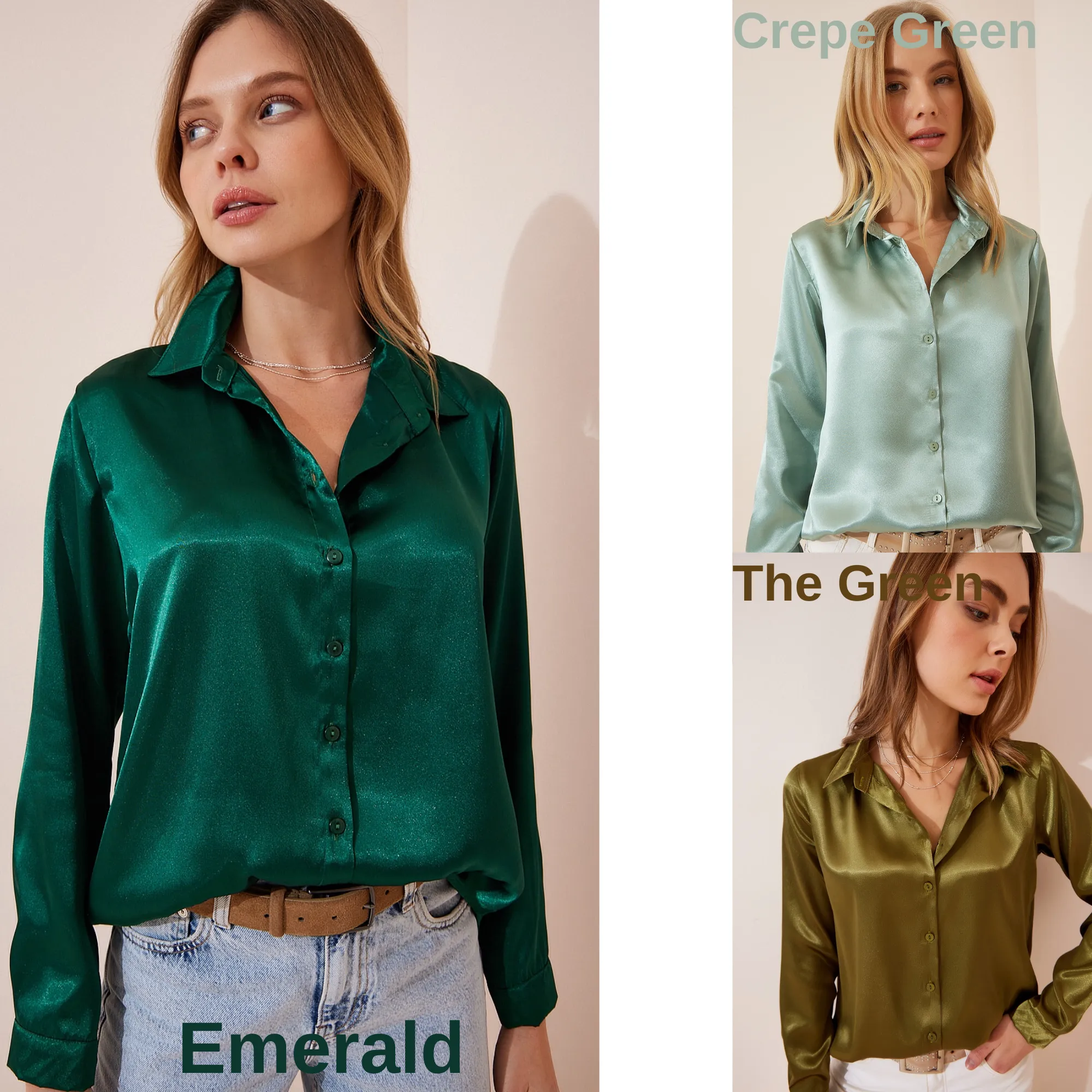 Women's Light Flowy Satin Surface Woman Blouse,Satin Blouse,Gift For Her,Cotton Blouse,Boho Blouse,Satin Long Sleeve Womens Blouse 4