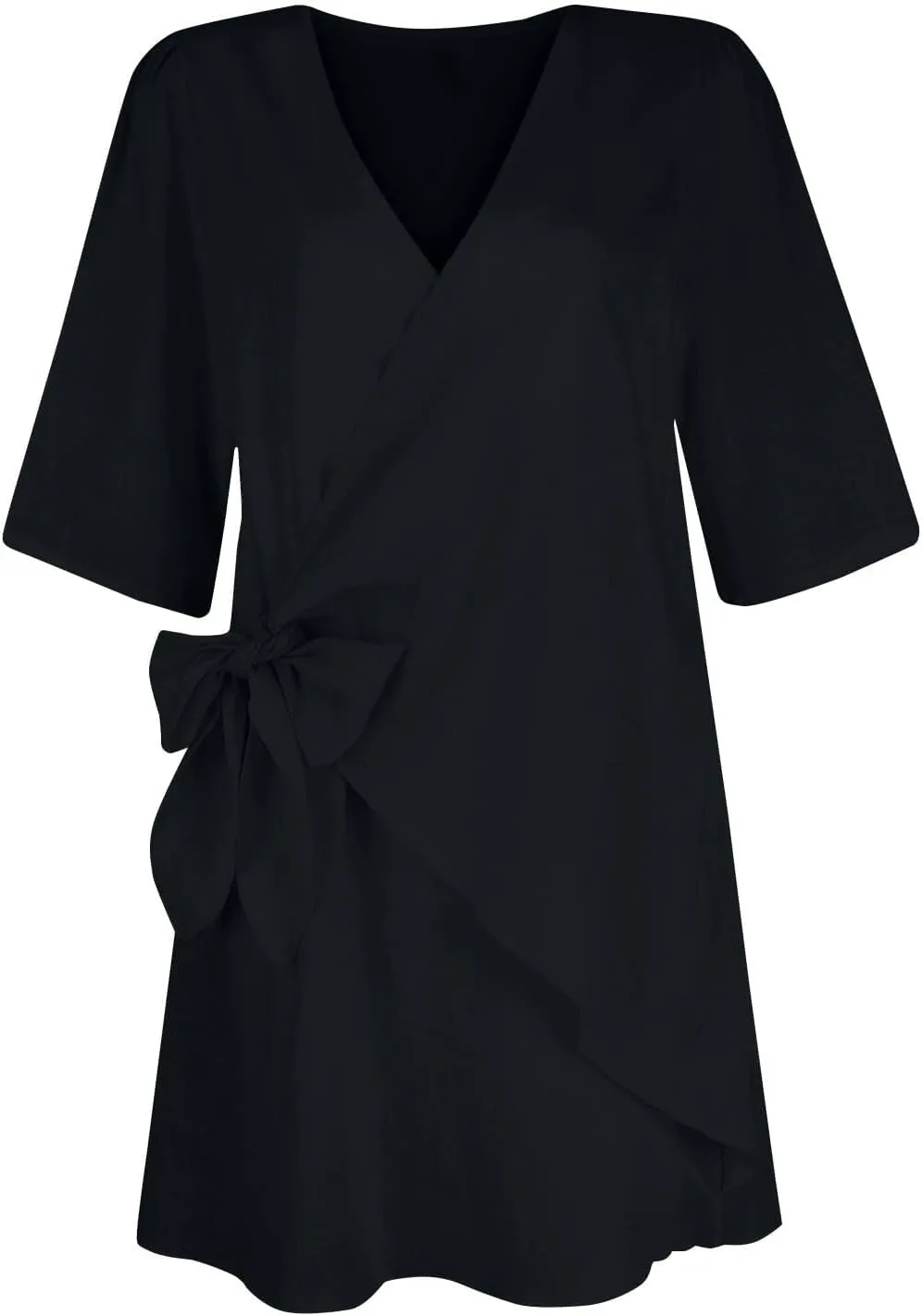 Womens Summer Linen Dresses V-Neck Short Sleeve Wrap Tie Mini Dress Beach Vacation Cocktail Dress